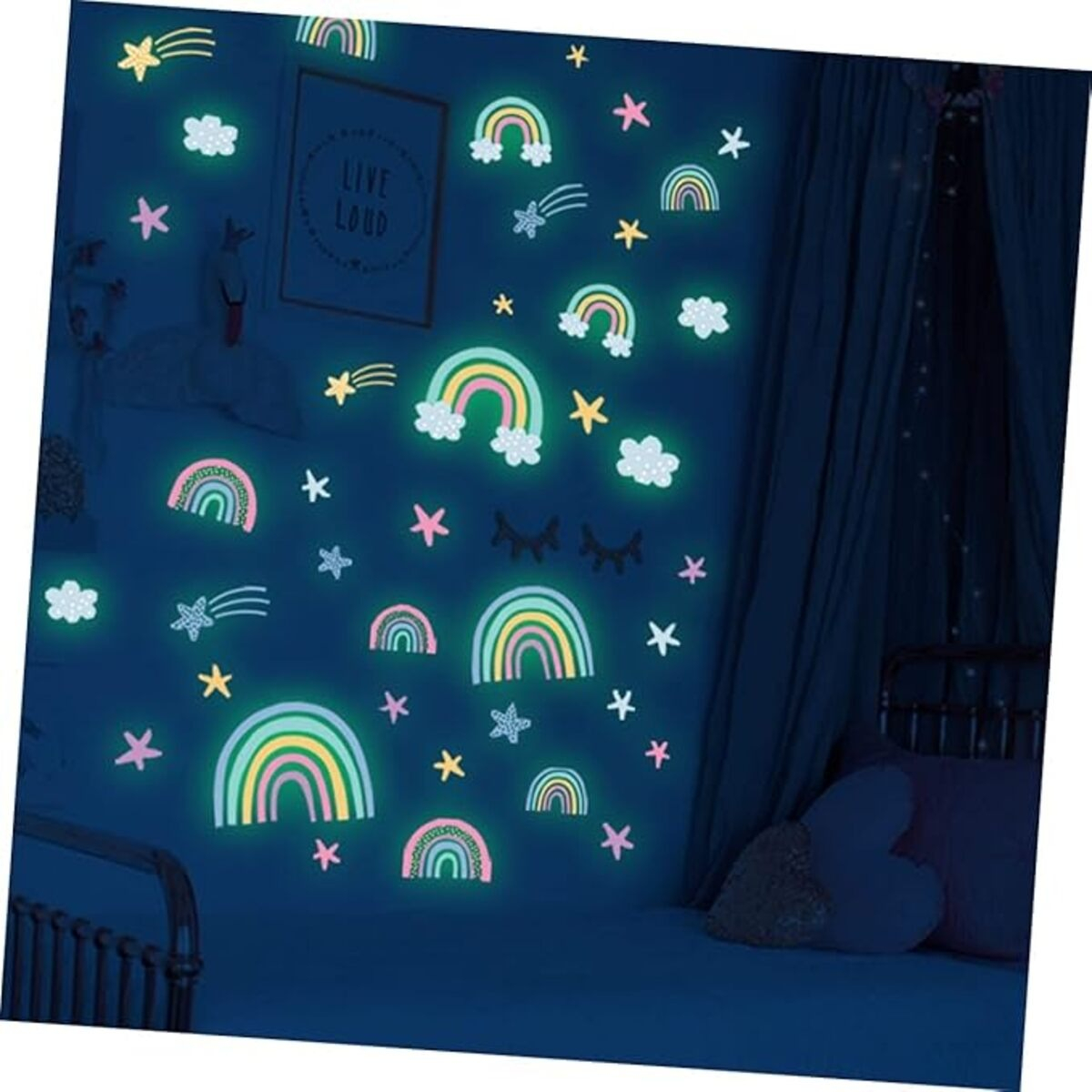 Vinilos Stickers Decorativos Brilla Oscuridad Arcoíris - Imagen 5