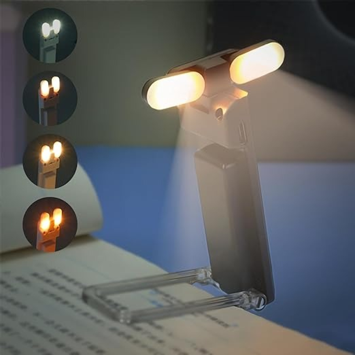 Clip De Luz Led Para Lectura Lampara Recargable Usb - Imagen 8