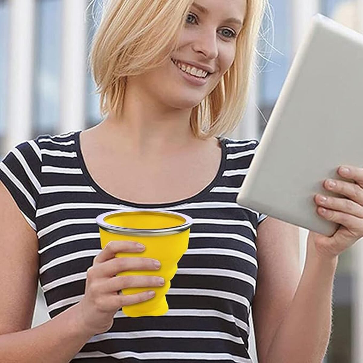 Vaso De Silicona Plegable Con Tapa Libre Bpa - Imagen 39