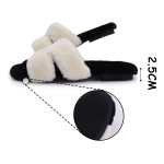 Pantufla Chata Super Peluda Para Dama Cruzada Abierta - Imagen 12