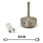 Lámpara Portatil De Mesa Inalambrica Usb Táctil De Acero - Imagen 9