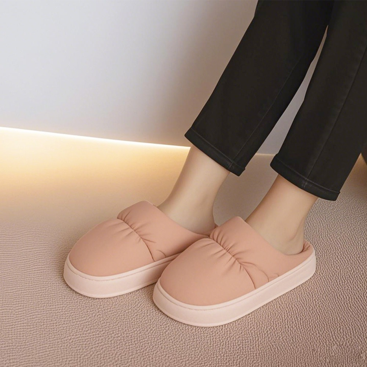 Pantuflas De Adulto Abiertas Puff Calidas Calzado - Imagen 16