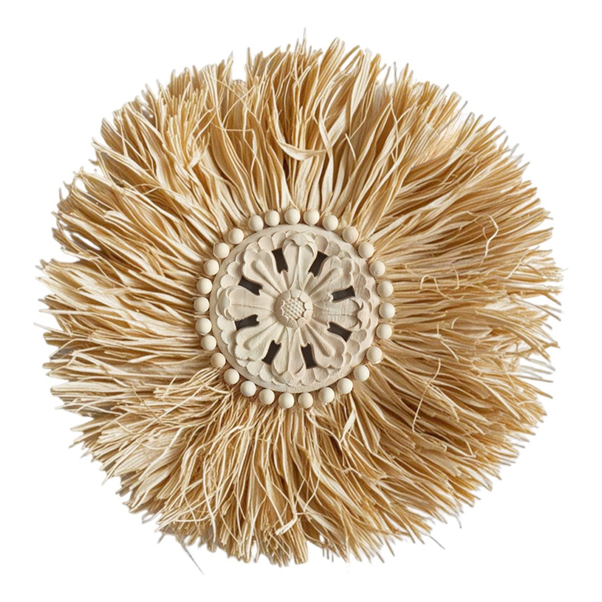 Decoración De Pared Boho Fibras Naturales Detalles En Madera - Imagen 1