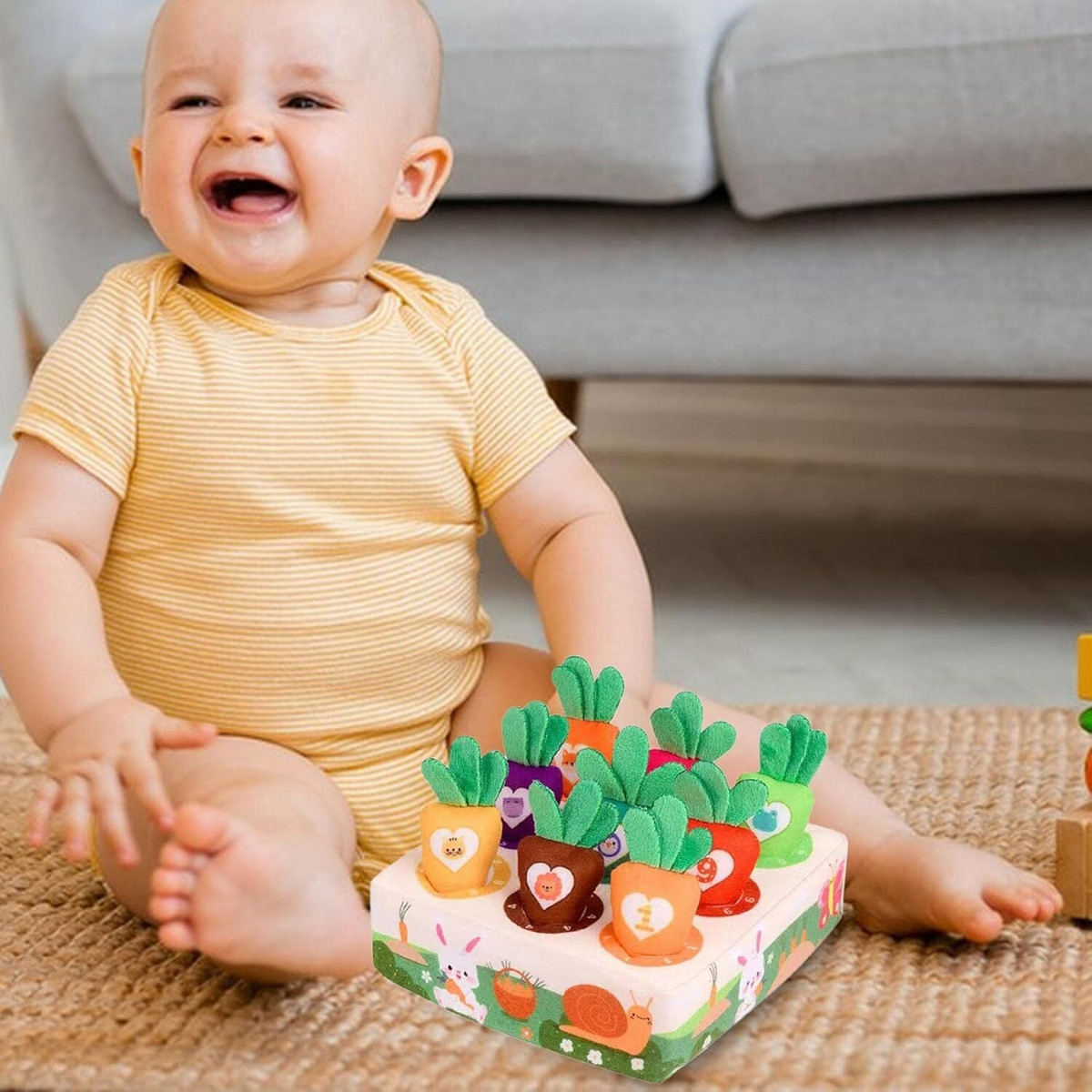Juguete Sensorial De Encastre Montessori Zanahoria Bebes - Imagen 5