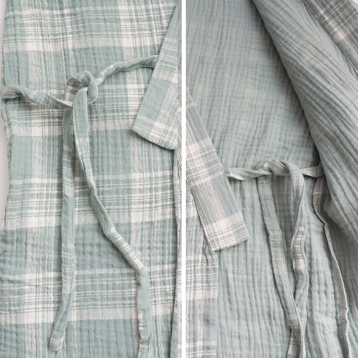 Pijama Ropa De Casa Estilo Kimono Para Adulto A Cuadros - Imagen 12