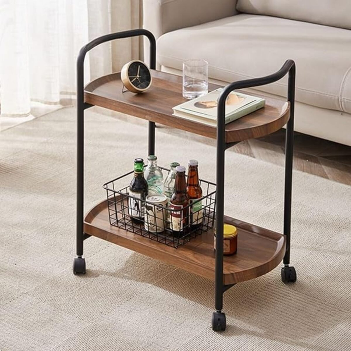 Carrito Organizador De Madera Con Ruedas Para Cocina Hogar - Imagen 3