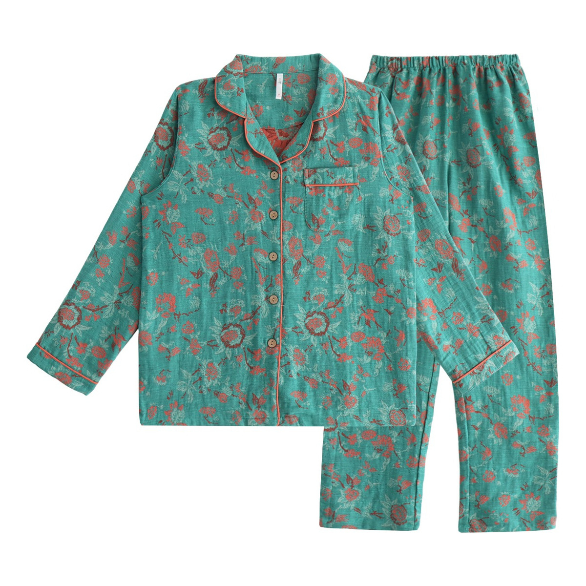 Pijama Ropa Para Dormir Con Estampados Flores De Dos Piezas - Imagen 9