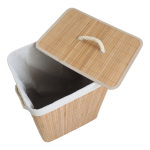 Cesto Rectangular Ropa Sucia Bambú Gran Capacidad 40x30x60 - Imagen 3