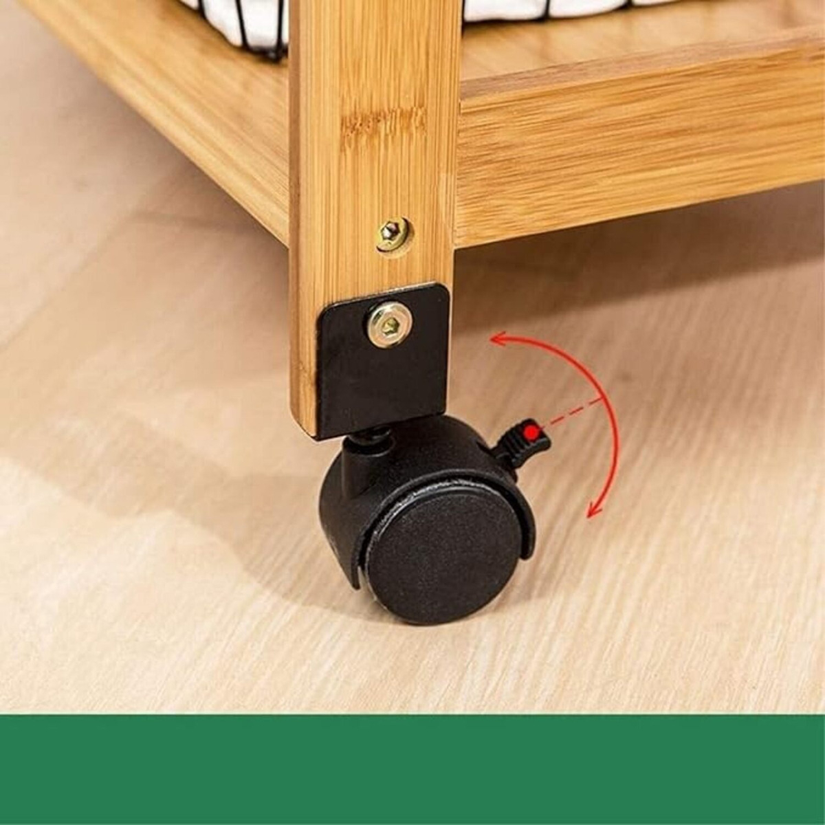 Mesa De Luz Estante Con Ruedas Y Dos Cajones En Madera - Imagen 3