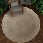 Alfombra Circular Iluminarás 100cm Beige Geométrica Interior Living 1 M Beige/marrón - Imagen 3