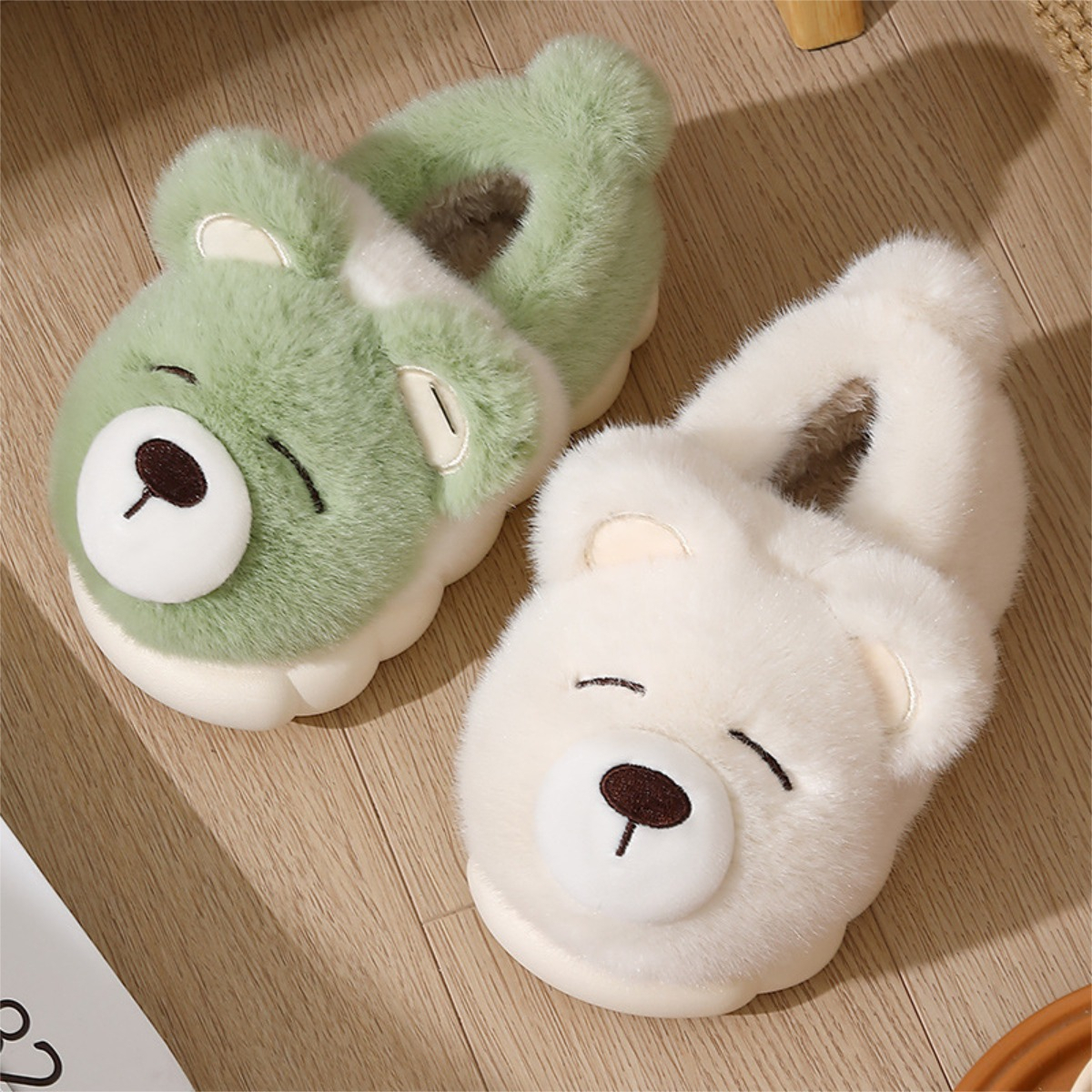 Pantufla Alta Unisex Con Interior De Corderito Diseño Osito - Imagen 7