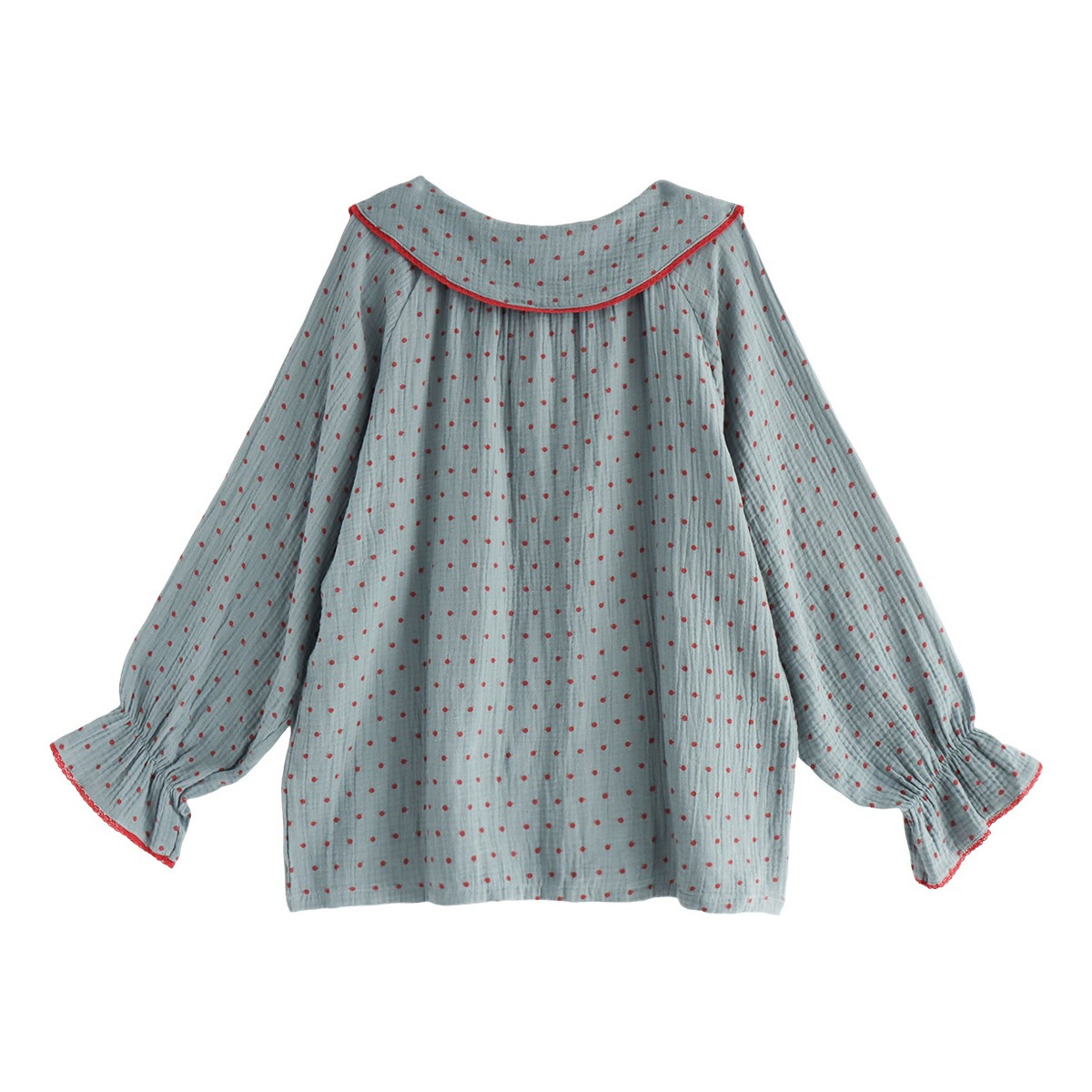 Ropa Para Dormir Puntos Rojos Para Dama Pijama Abrigo - Imagen 2