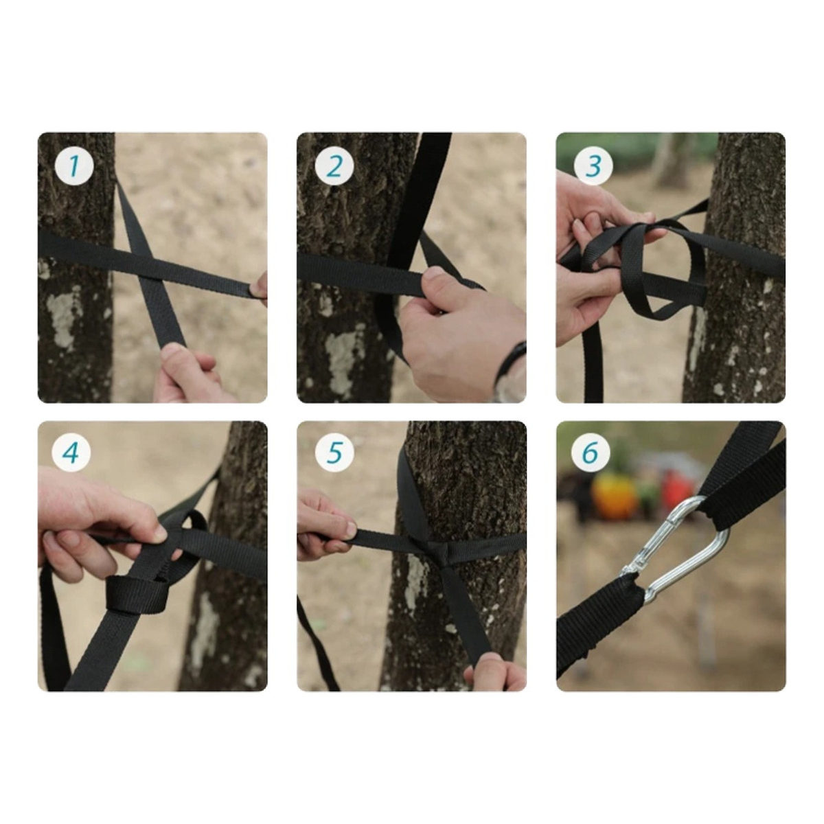 Hamaca De Camping 3 Plazas Con Correas Y Mosquetones - Imagen 7