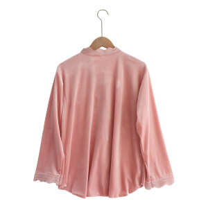 Pijama Terciopelo Para Dama De Invierno 2 Piezas Con Encaje, foto 9