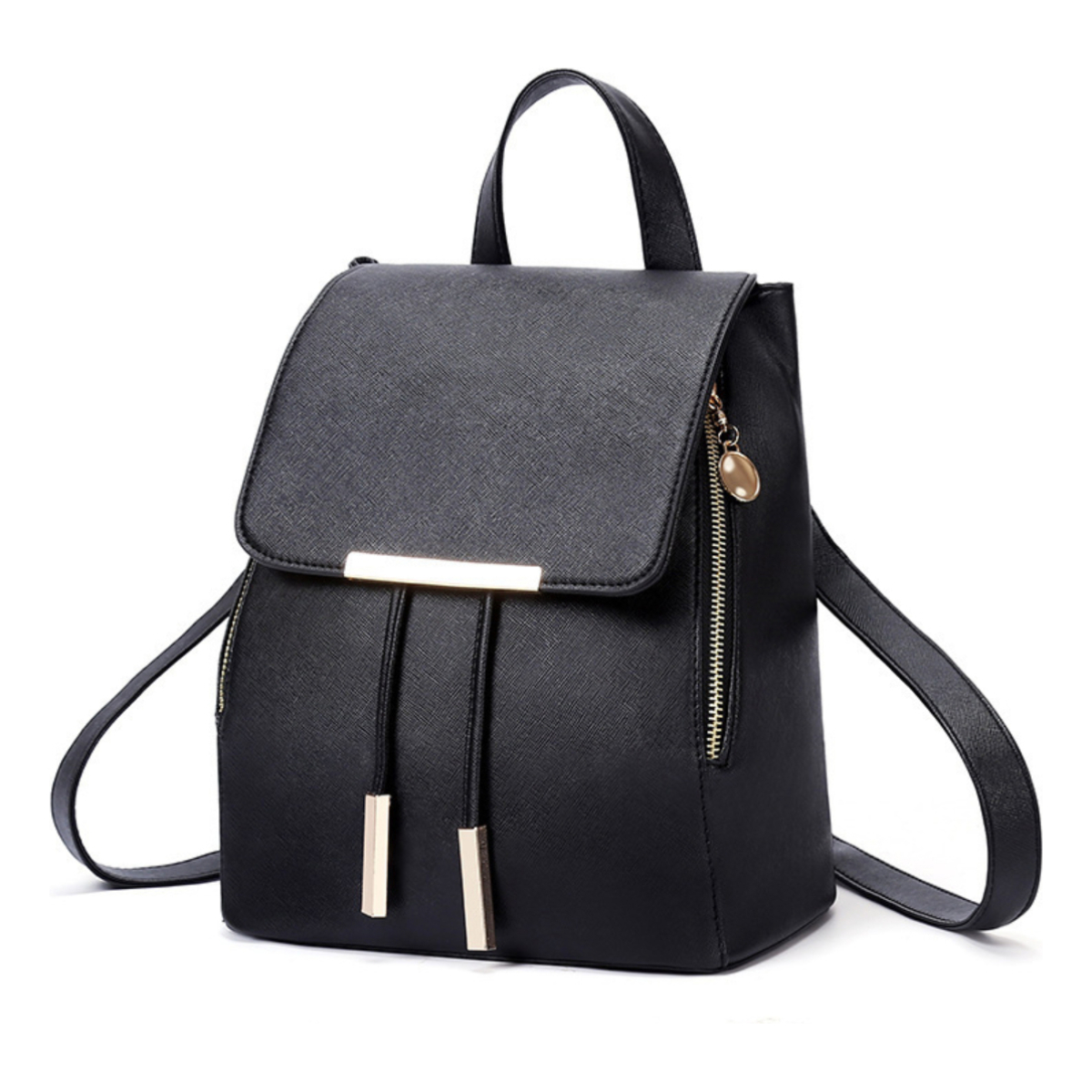 Mochila Cartera Urbana Minimalista Con Tapa En Cuerina - Imagen 9
