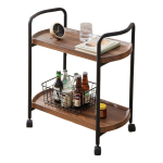 Carrito Organizador De Madera Con Ruedas Para Cocina Hogar - Imagen 2