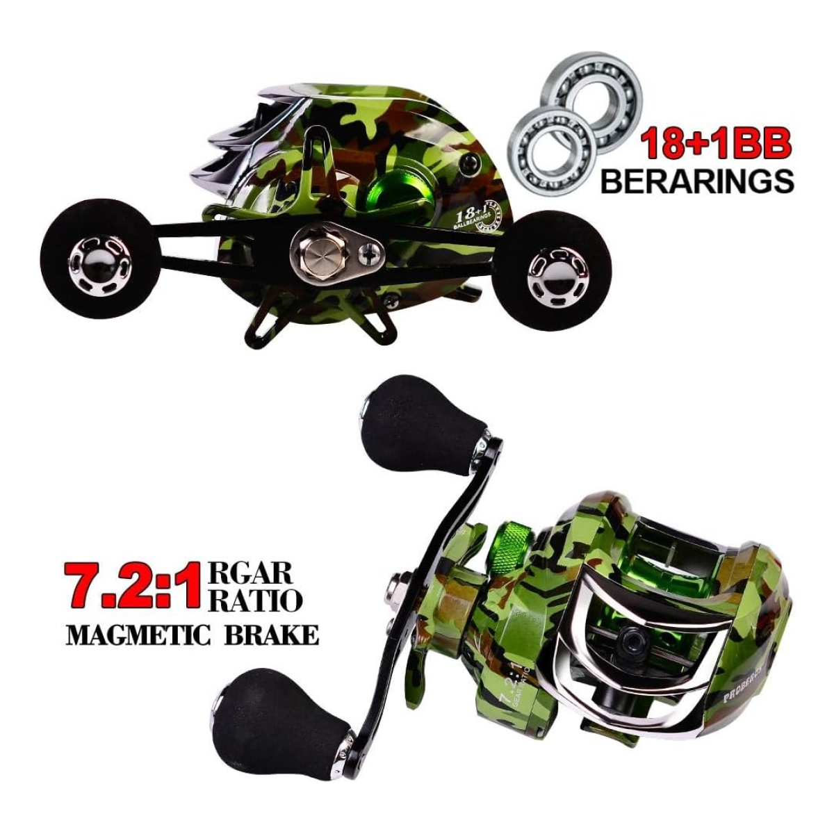 Reel Pesca Rotativo Alta Velocidad 7.2:1 Freno Cnc - Imagen 2