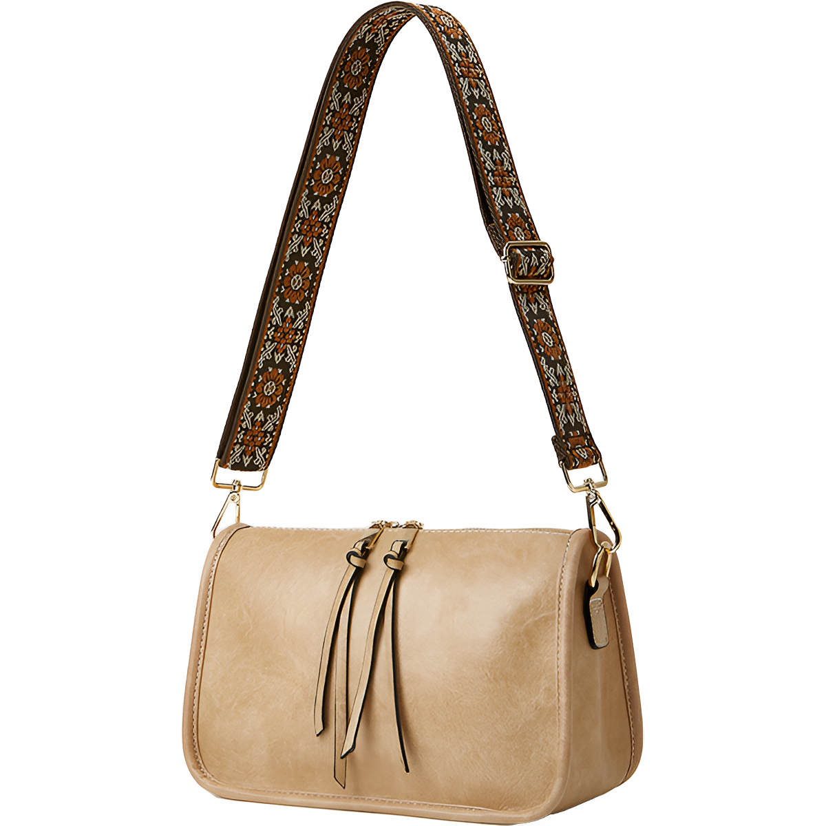 Bandolera Dama Cartera Bolso Minimalista Cuero Pu Para Mujer - Imagen 1