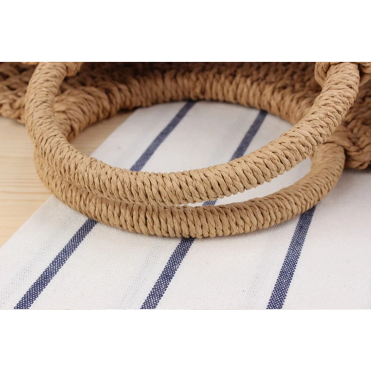 Bolso Tejido Estilo Retro Ideal Para La Playa Grande - Imagen 9