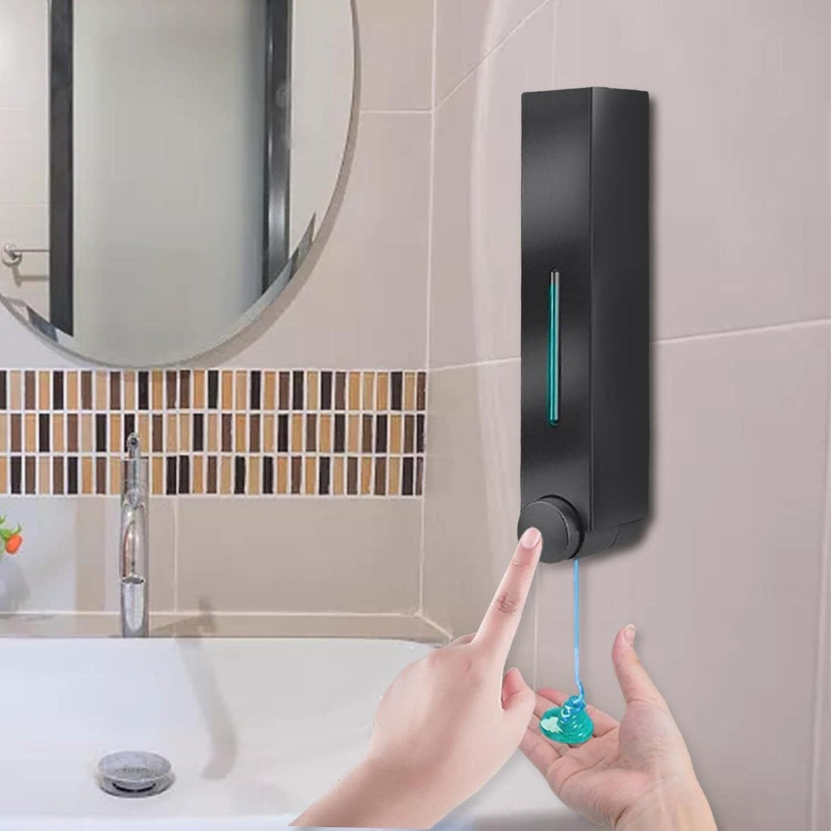 Dispensador De Jabón Con Visor Jabón Líquido Para Baño 420ml - Imagen 6
