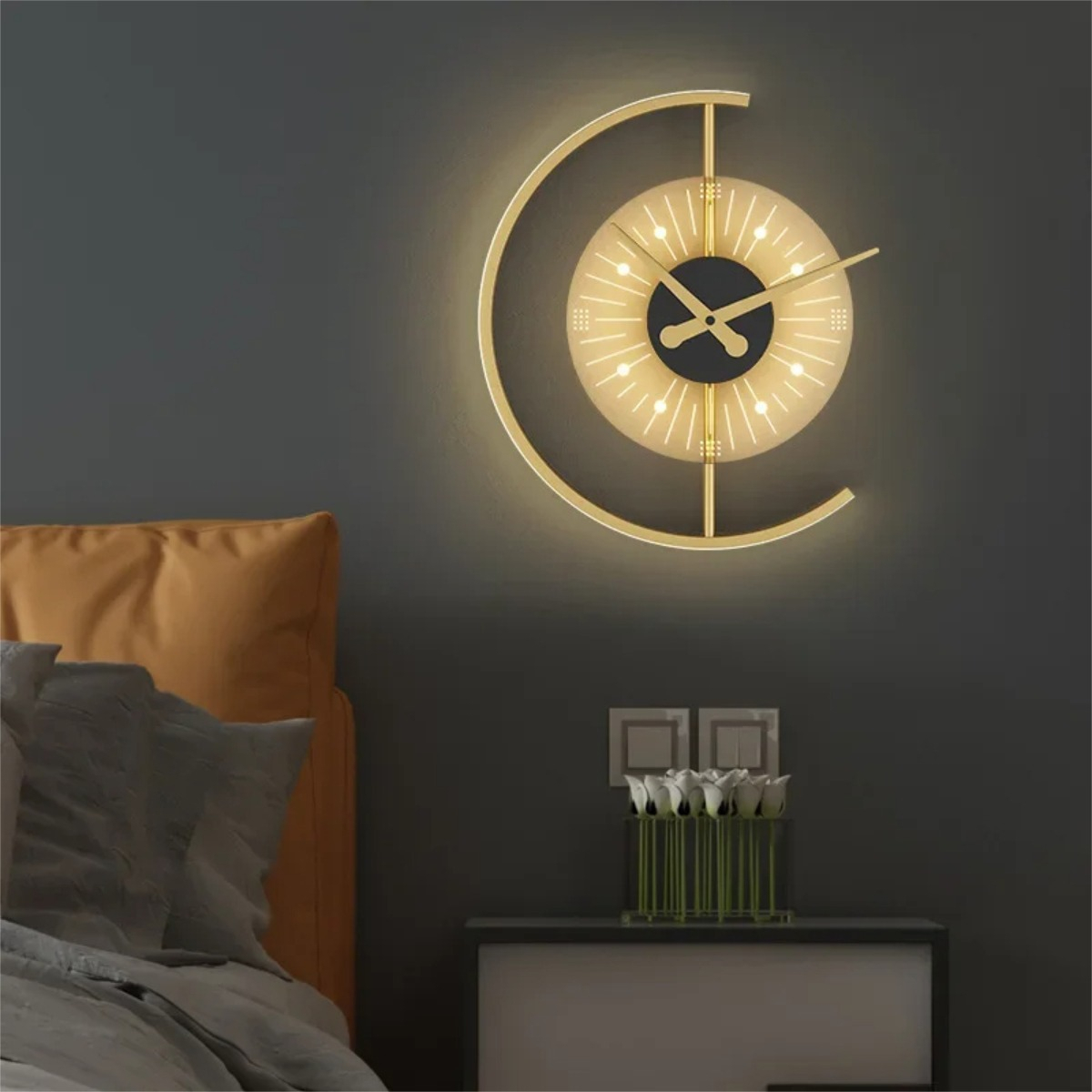 Lampara De Pared Moderna Decoración Diseño De Reloj - Imagen 3