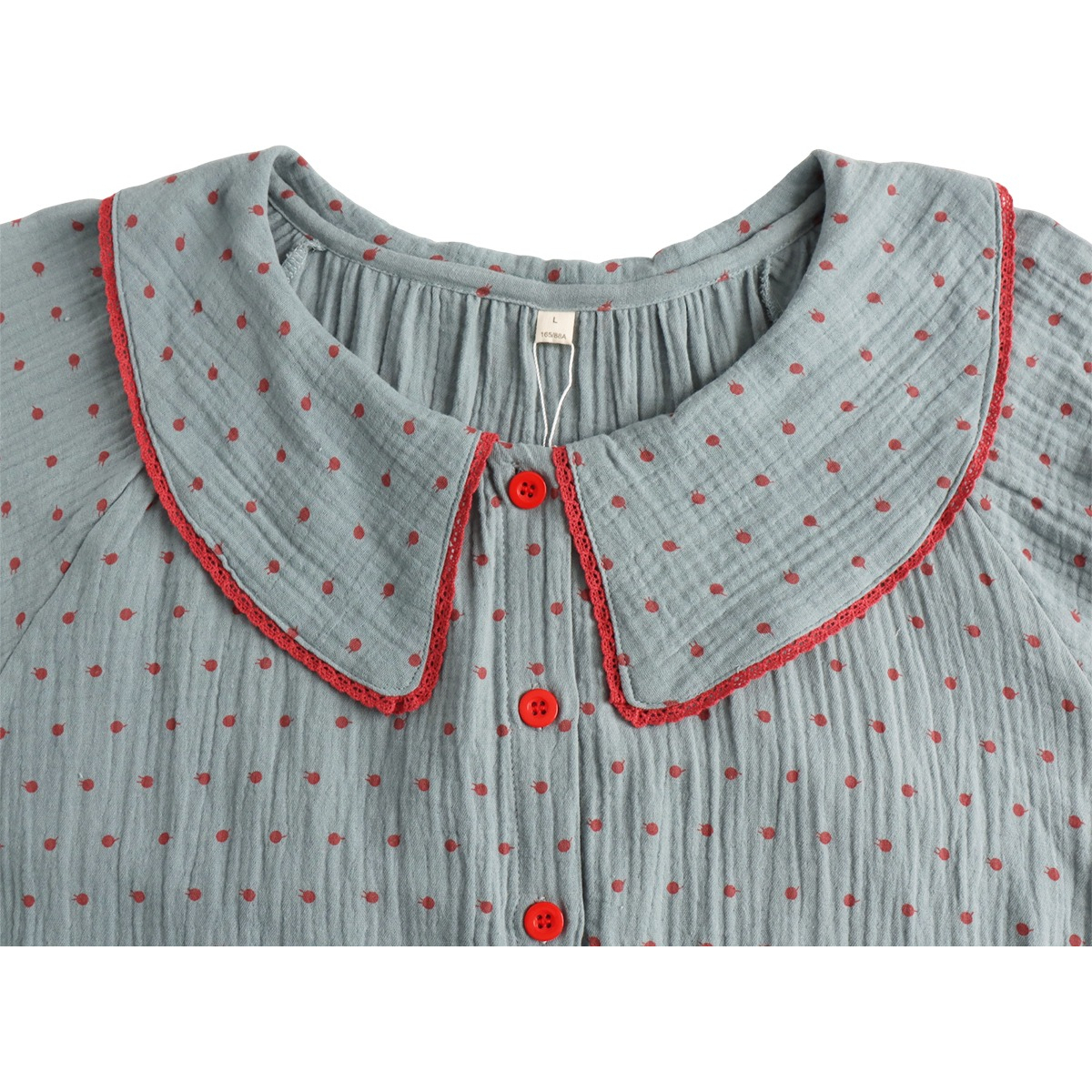 Ropa Para Dormir Puntos Rojos Para Dama Pijama Abrigo - Imagen 3