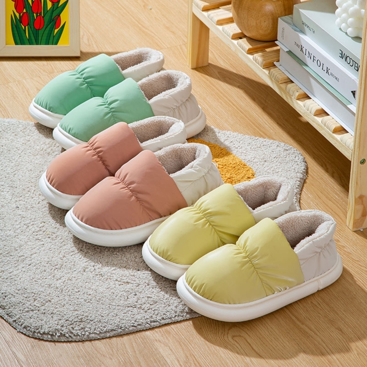 Pantufla Cerrada Interior Corderito Calentitas Unisex - Imagen 8