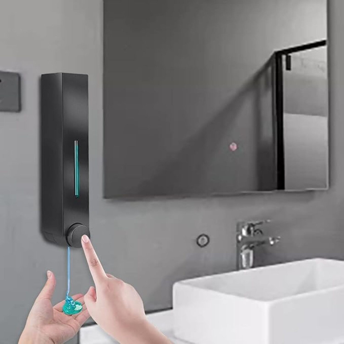 Dispensador De Jabón Con Visor Jabón Líquido Para Baño 420ml - Imagen 5