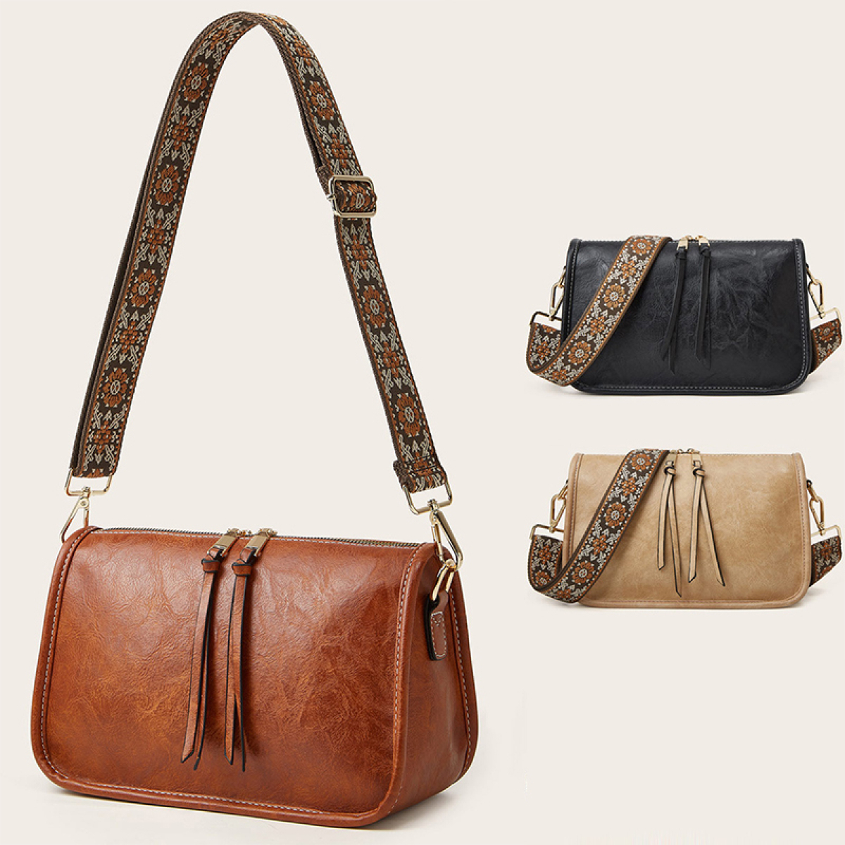 Bandolera Dama Cartera Bolso Minimalista Cuero Pu Para Mujer - Imagen 20