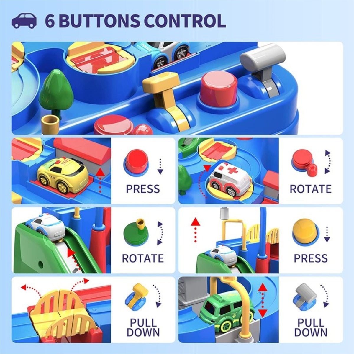 Pista De Autos Didáctica Ideal Niño Pequeño Estacionamiento - Imagen 5
