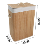 Cesto Rectangular Ropa Sucia Bambú Gran Capacidad 40x30x60 - Imagen 9