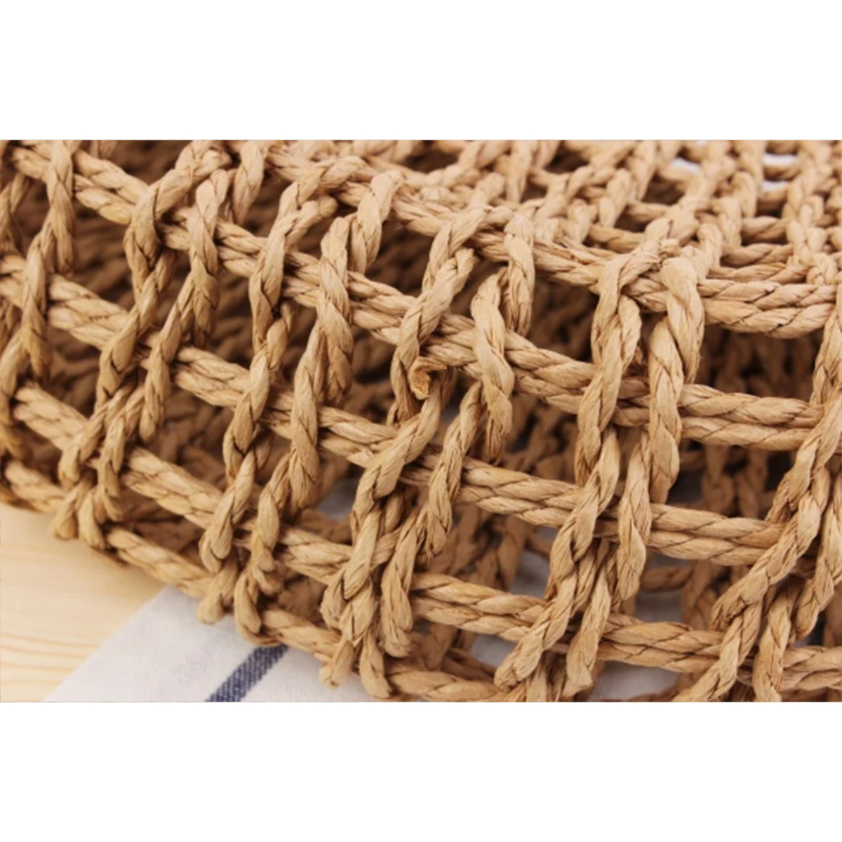 Bolso Tejido Estilo Retro Ideal Para La Playa Grande - Imagen 6