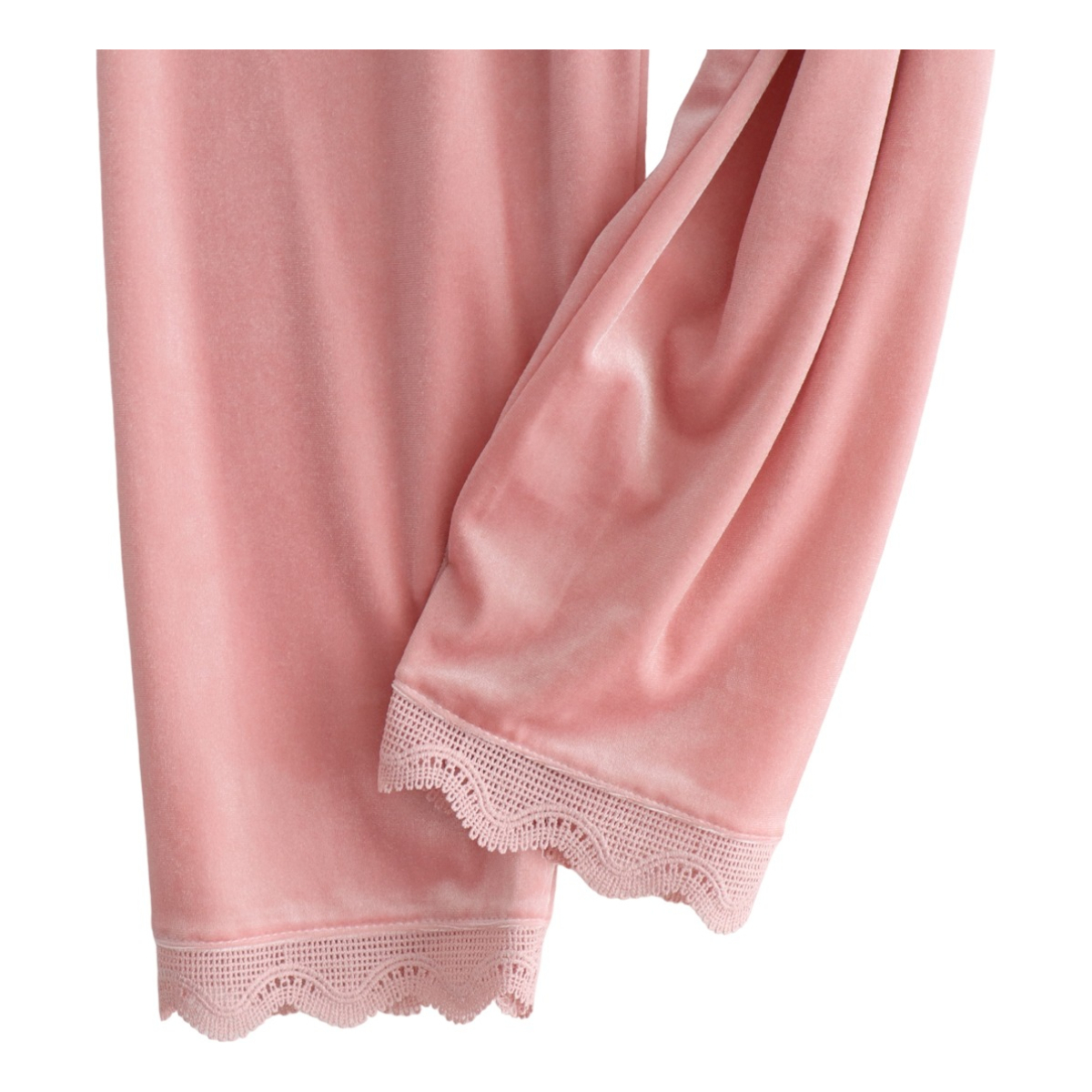 Pijama Terciopelo Para Dama De Invierno 2 Piezas Con Encaje - Imagen 15