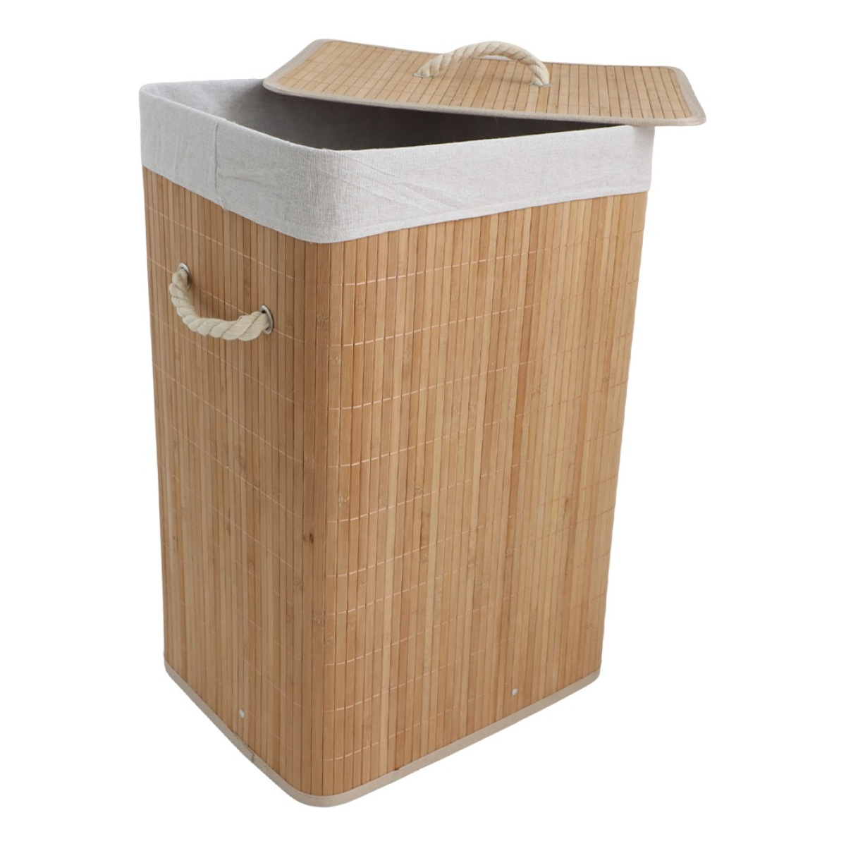 Cesto Rectangular Ropa Sucia Bambú Gran Capacidad 40x30x60 - Imagen 1