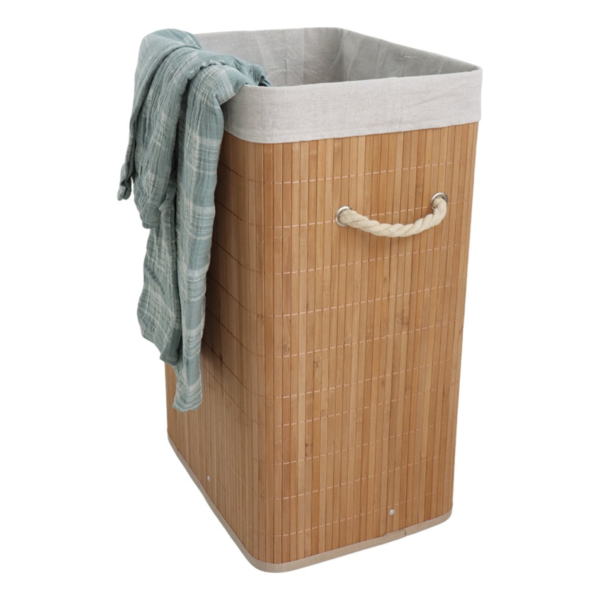 Cesto Rectangular Ropa Sucia Bambú Gran Capacidad 40x30x60 - Imagen 2