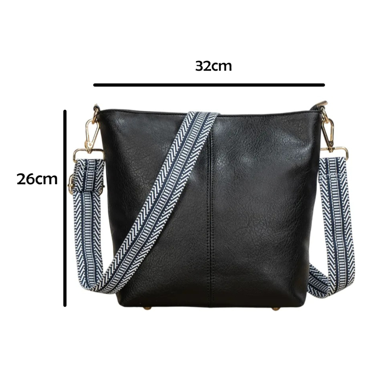 Bolso Cartera Cuero Alta Calidad Gran Capacidad Asa De Tela - Imagen 10