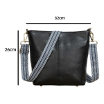Bolso Cartera Cuero Alta Calidad Gran Capacidad Asa De Tela - Imagen 10