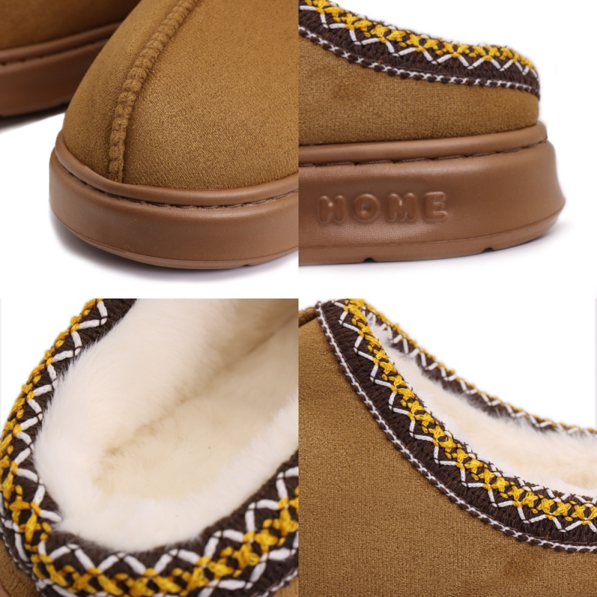 Pantufla Calzado Con Corderito Y Plataforma Estilo Sueco - Imagen 5