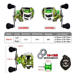 Reel Pesca Rotativo Alta Velocidad 7.2:1 Freno Cnc - Imagen 6