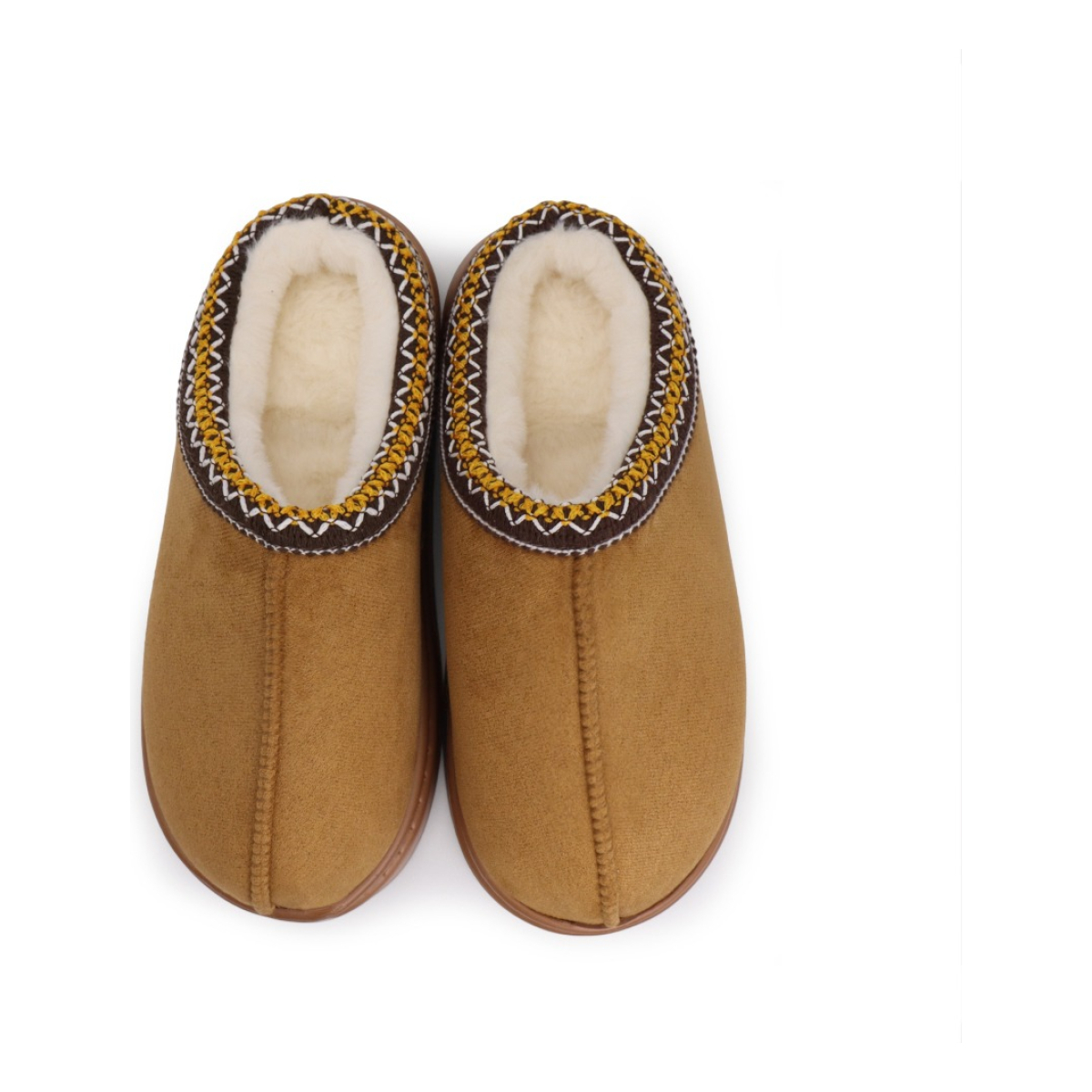 Pantufla Calzado Con Corderito Y Plataforma Estilo Sueco - Imagen 10