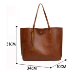 Cartera Bolso En Cuero Pu Sin Hebillas Minimalista Moderno - Imagen 6