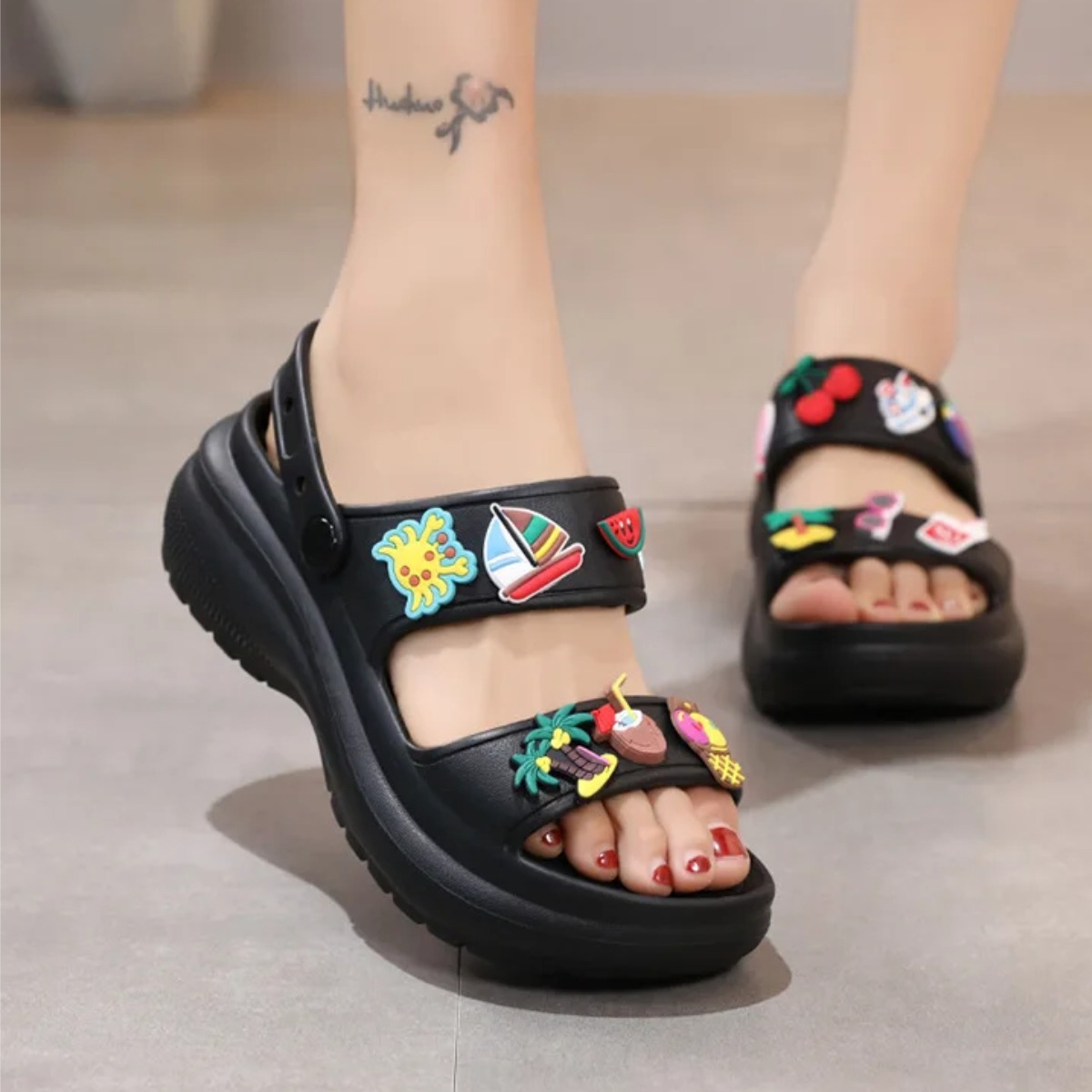 Sandalias Calzado Zapatillas Suela Gruesa Tendencia Verano - Imagen 3