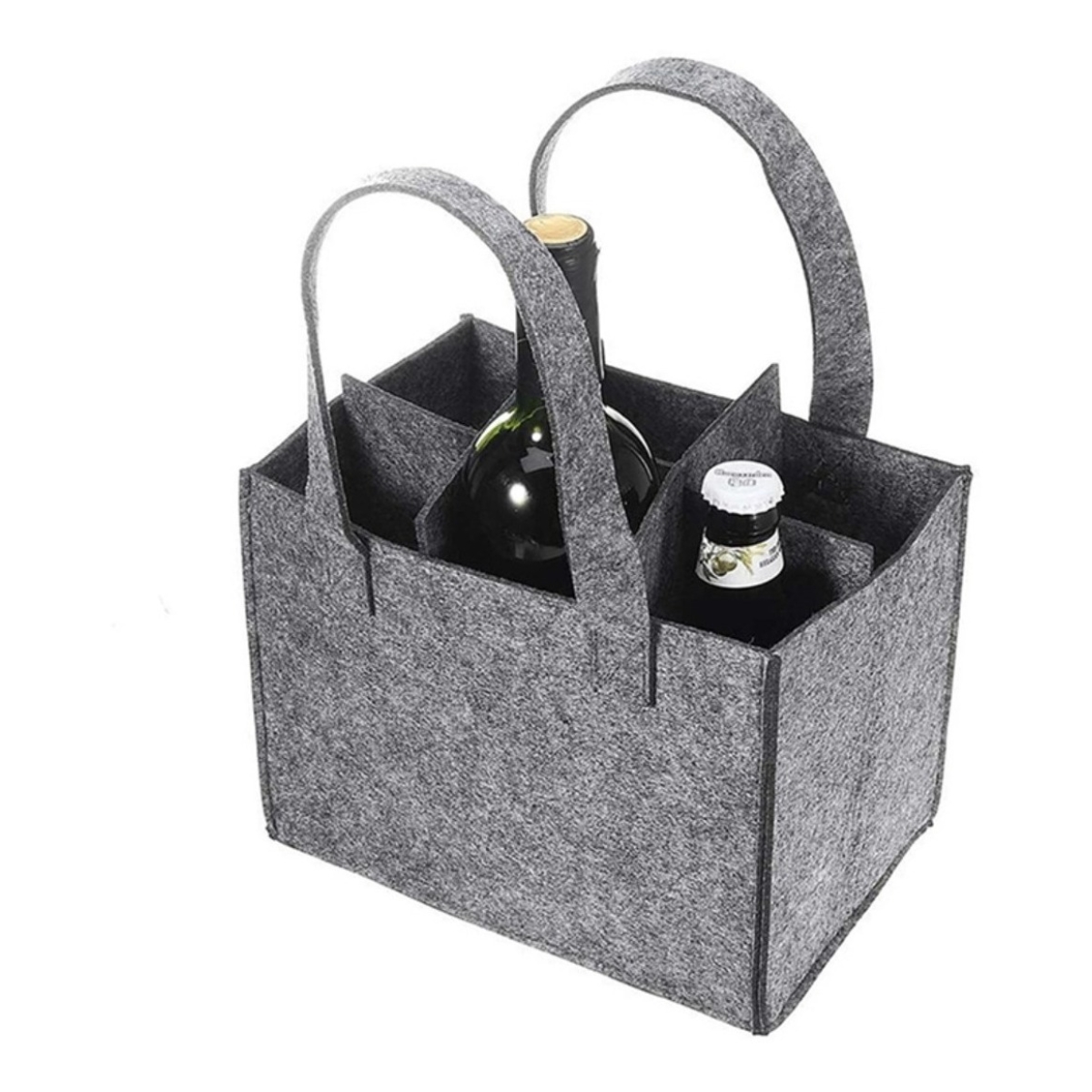Bolsa Transporte 6 Botellas Vino Con Asas Fieltro Iluminaras - Imagen 1
