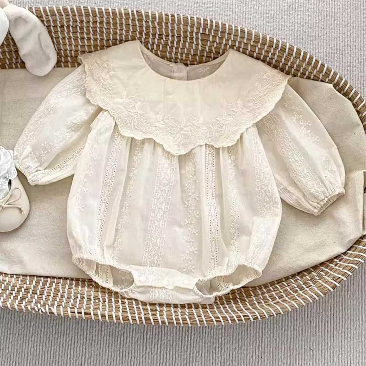Body Primavera Para Bebe De Manga Larga De Broderie - Imagen 2