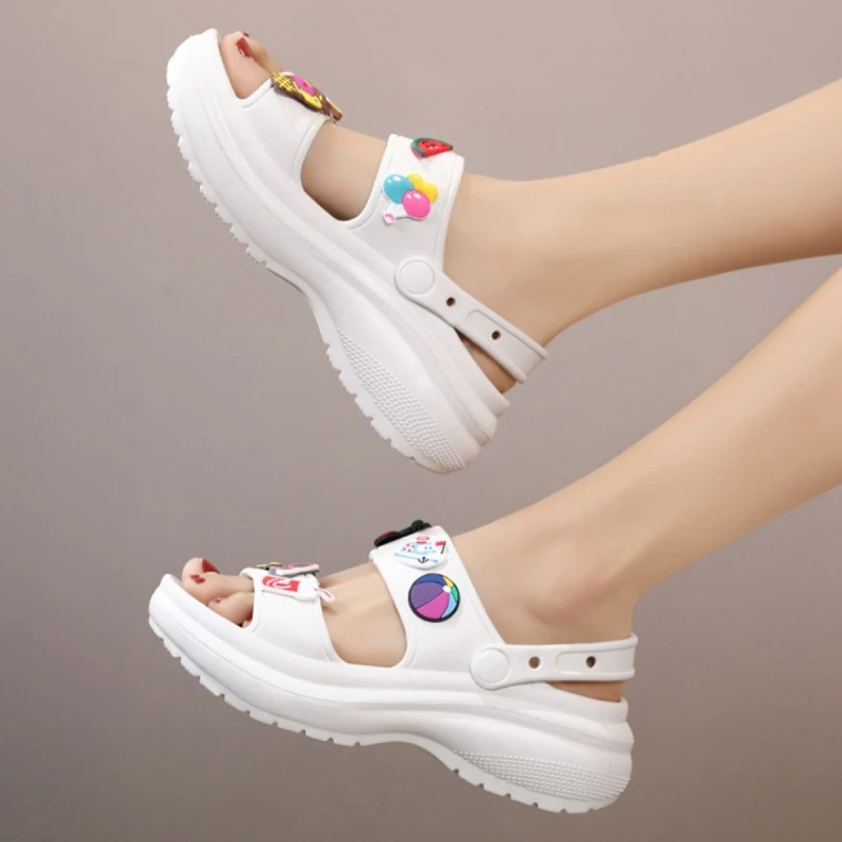 Sandalias Calzado Zapatillas Suela Gruesa Tendencia Verano - Imagen 14