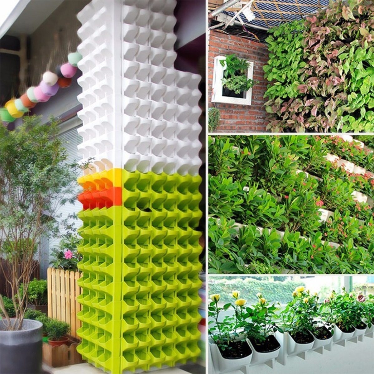 Maceta Para Pared Apilable Y Amurable Jardin Vertical Doble - Imagen 4