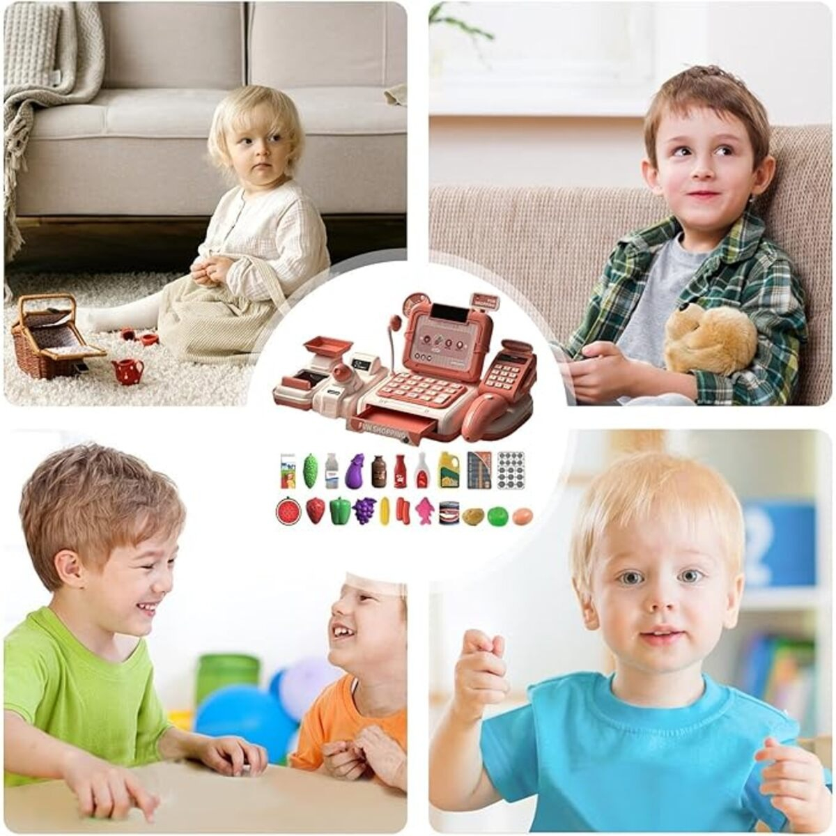 Juguete Infantil Caja Registradora Verdulería Varias Piezas - Imagen 9