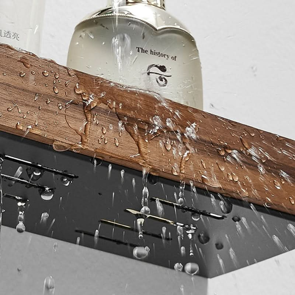 Estante De Almacenamiento Para Baño De Pared Con Madera - Imagen 9