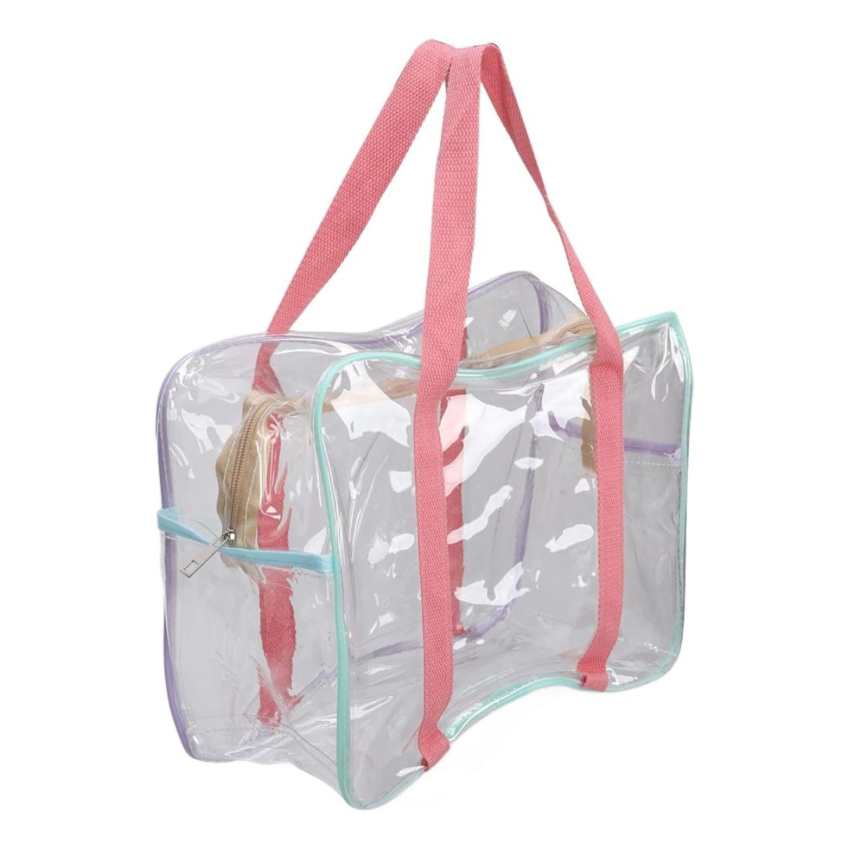 Bolso Cartera Transparente Juvenil Neceser Playa Grande - Imagen 1