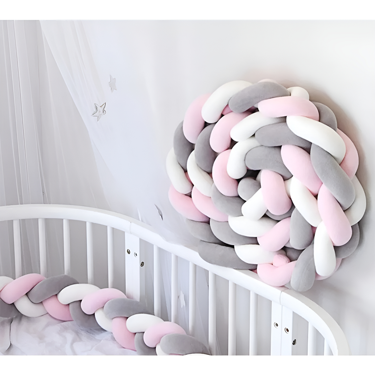 Chichonera Trenzada Para Cuna 2mts Bebes Protección - Imagen 6